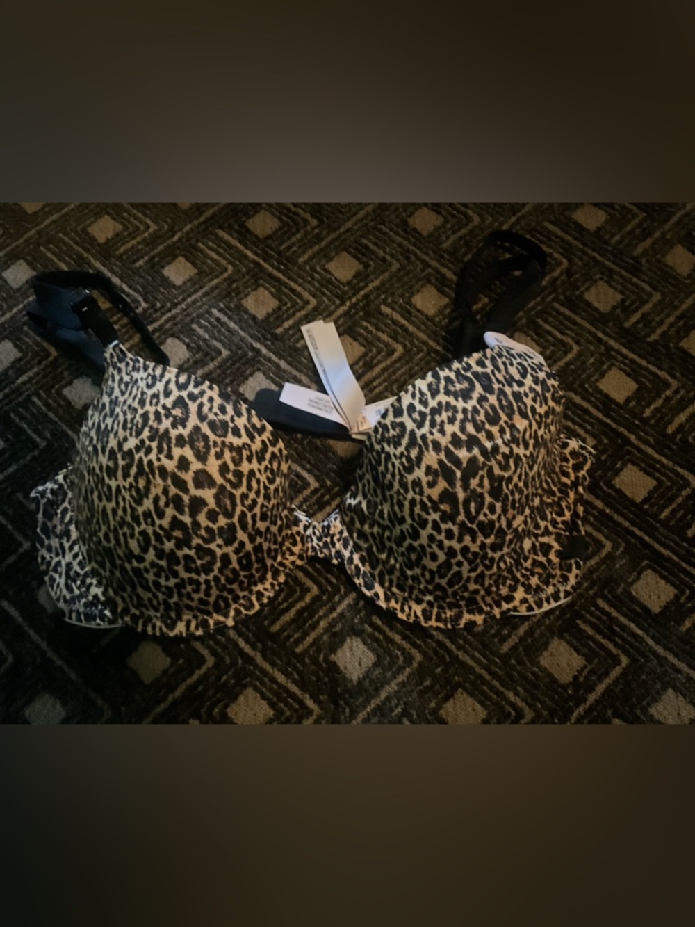 Victoria's Secret Leopard Print Bra in Tan and Black